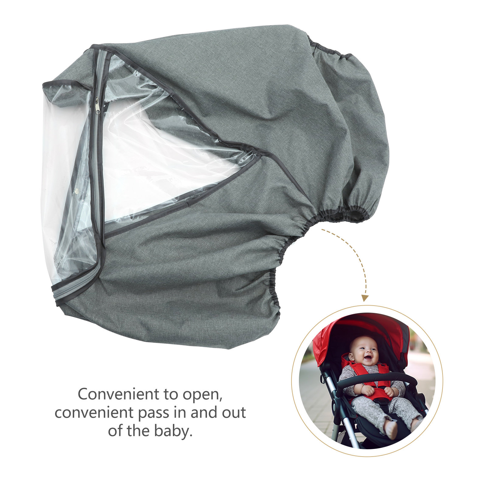 Grey Baby Stroller Cover Windp - Stroller Rain Cover recension och pris