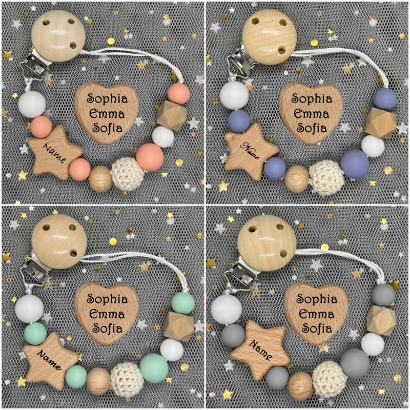 NEW Custom Name Handmade Perso - Baby Pacifier Clip recension och pris