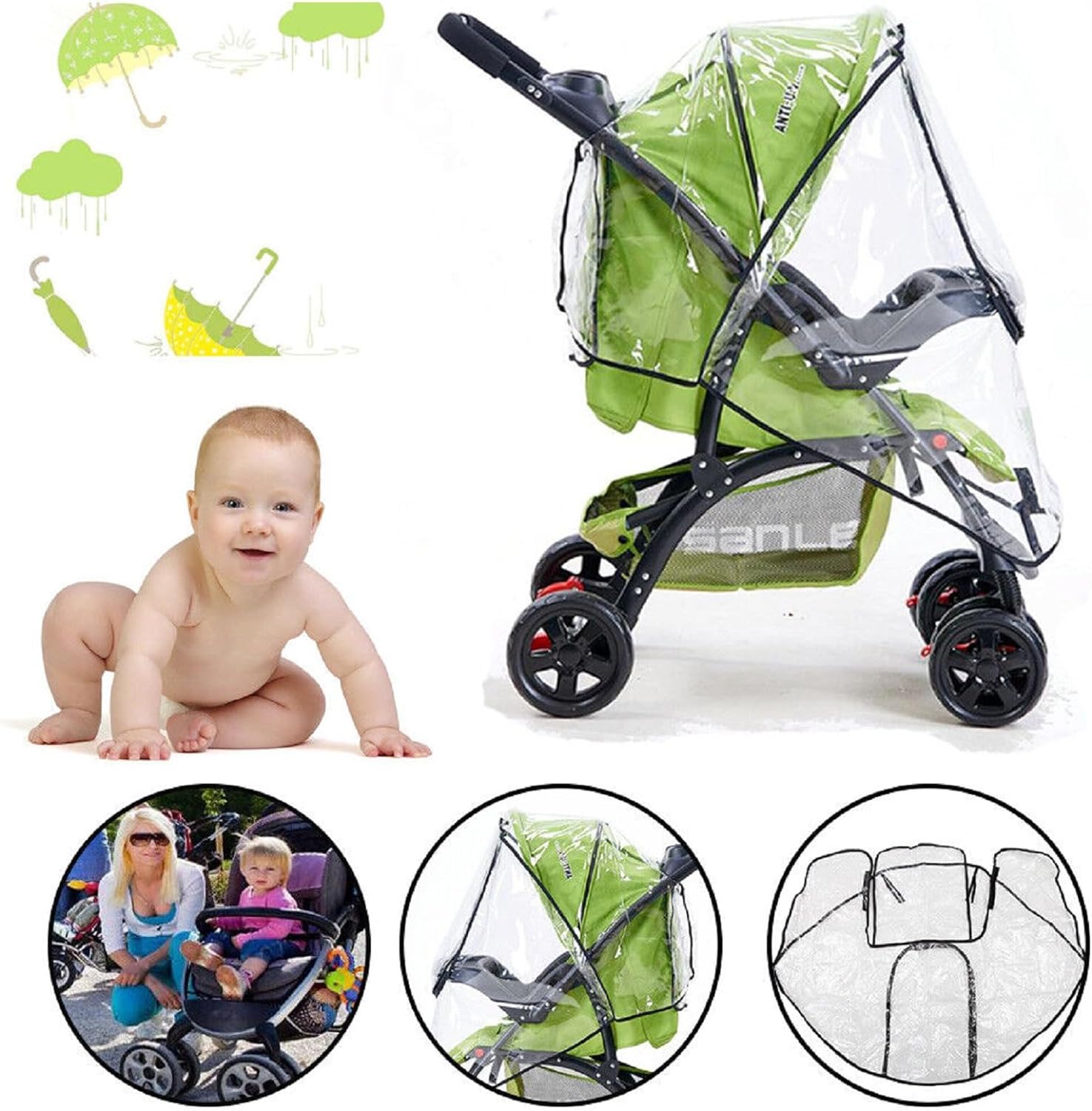 Baby Stroller Rain Cover, Univ - Stroller Rain Cover recension och pris