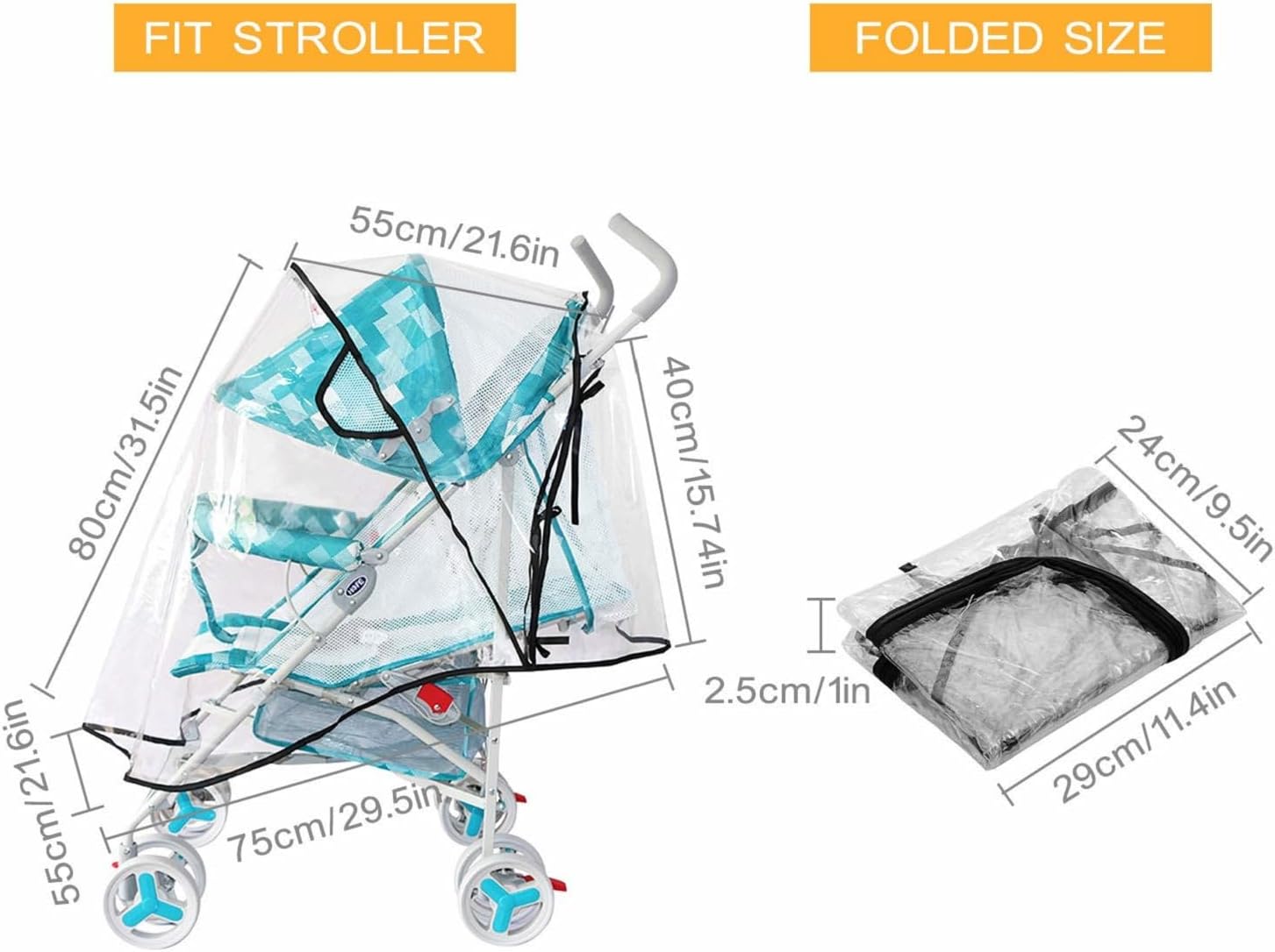 Baby Stroller Rain Cover, Univ - Stroller Rain Cover recension och pris
