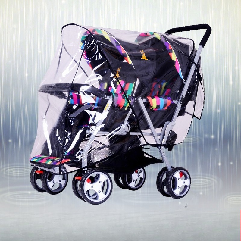 Double Seats Twin Baby Strolle - Stroller Rain Cover recension och pris