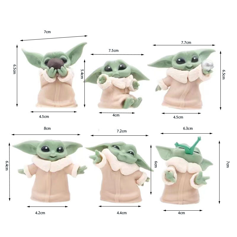 6PCS Star Wars 4-6cm ToyS Mast - Baby Yoda Products recension och pris